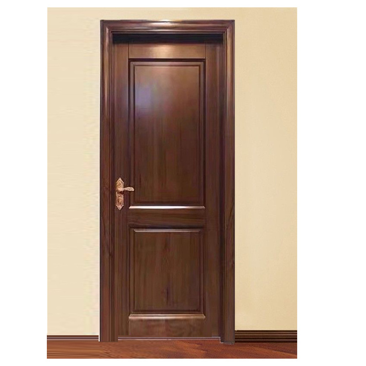 Factory Direct Sales Brown Solid Wooden Reading Room Bedroom Soundproof Shaker Doors Plastic Composite Living Room Prehung Doors