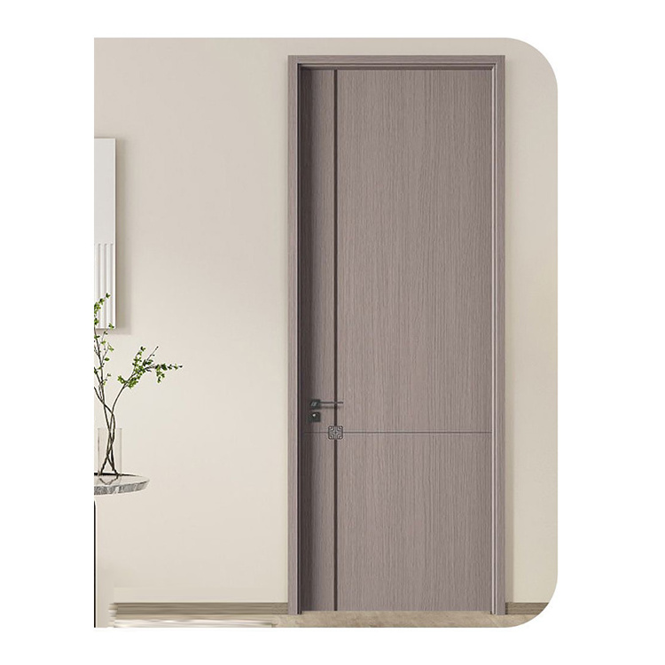 Factory Design White Beige Solid Wooden Reading Room Soundproof Prehung Doors Plastic Composite WPC Morden Housing Bedroom Doors