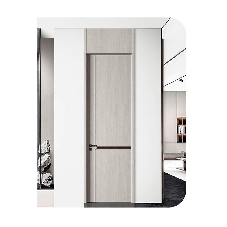 Factory Beige Grey Premium Original Solid Wood Reading Room Bedroom Soundproof Doors for House Morden Living Room Prehung Doors