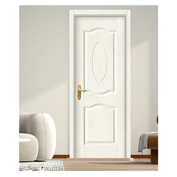 Factory Direct Sales White Engraved Solid Wood Reading Room Soundproof Prehung Doors Plastic Composite WPC Housing Bedroom Doors