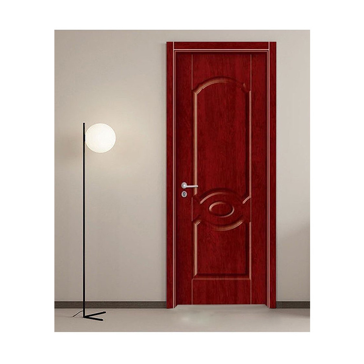 Factory Brown Grey Solid Wood Soundproof Prehung Doors Plastic Composite WPC Interior Doors MDF HDF Housing Bedroom Shaker Doors