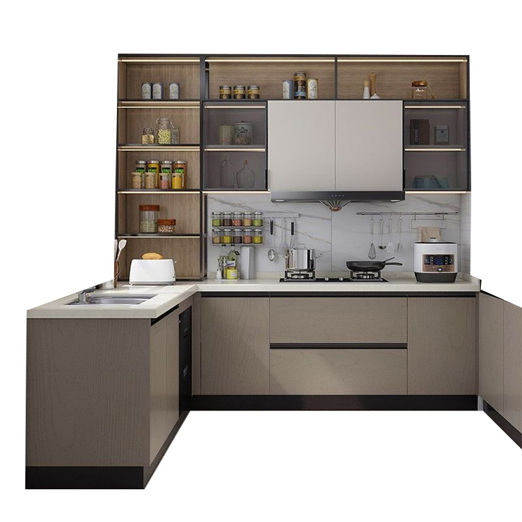 RTA Factory Kitchen Units Morden Housing Kitchen Furniture Solid Wooden MDF HDF Plywood Particle Board Modular Kitchen Cabinets