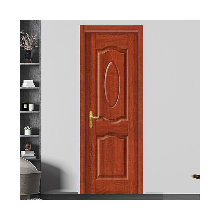 Factory Direct Sales Brown Solid Wooden Reading Room Soundproof Prehung Doors Plastic Composite WPC Housing Bedroom Shaker Doors