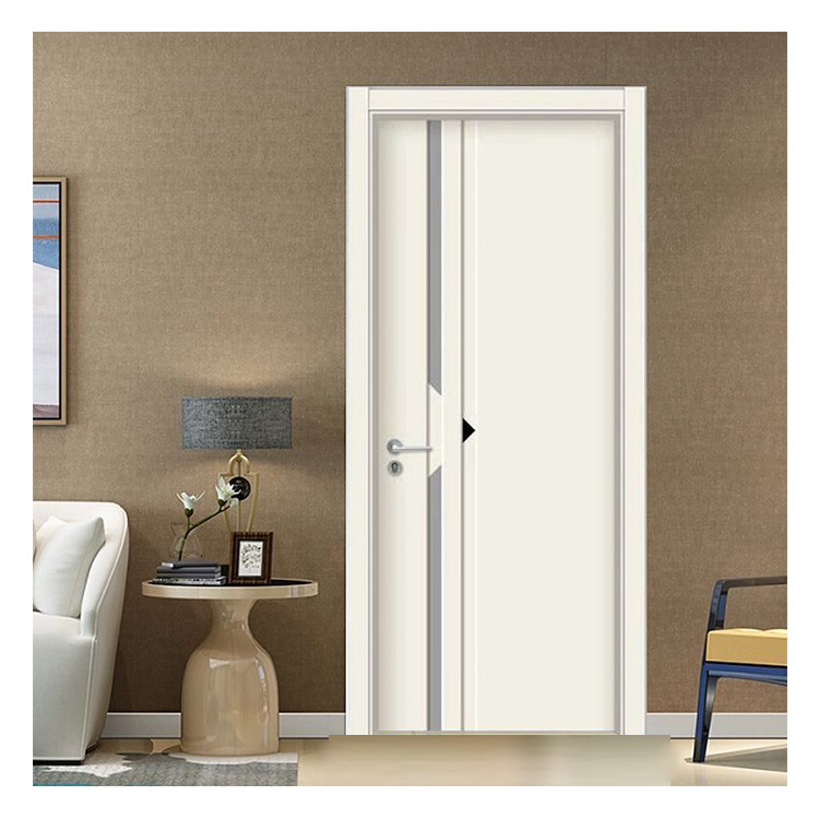 RTA Factory White Solid Wood Soundproof Prehung Doors Plastic Composite WPC Interior Shaker Doors MDF HDF Housing Interior Doors