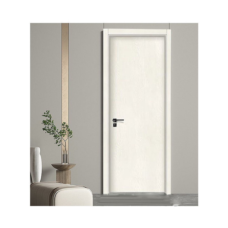 Factory Direct Sales White Engraved Solid Wood Reading Room Soundproof Prehung Doors Plastic Composite WPC Housing Bedroom Doors