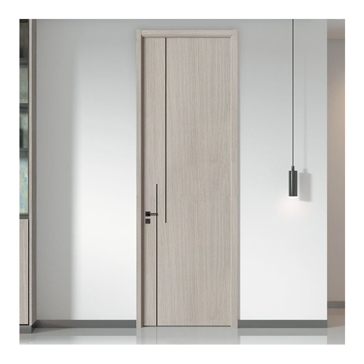 RTA Factory Grey Solid Wood Internal Prehung Doors Plastic Composite WPC Interior Soundproof Doors MDF HDF Housing Shaker Doors