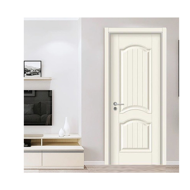 Factory Design White Beige Solid Wooden Reading Room Soundproof Prehung Doors Plastic Composite WPC Morden Housing Bedroom Doors