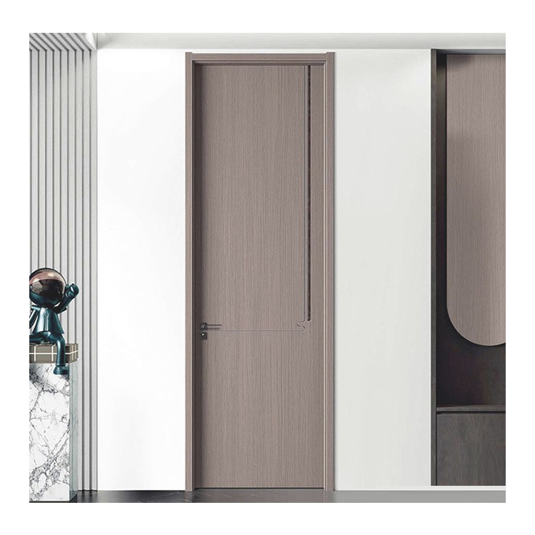 RTA Factory Grey Soundproof Doors Premium Solid Wooden Bedroom Shaker Doors Plywood Block Board Housing Bathroom Prehung  Doors