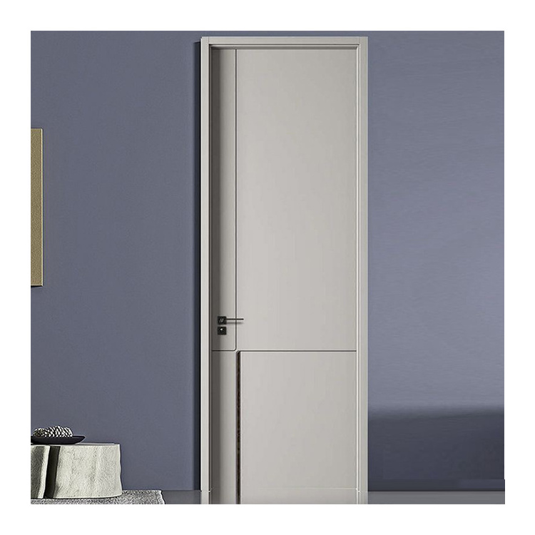 Factory Grey Beige Premium Original Solid Wood Reading Room Bedroom Soundproof Doors for House Morden Living Room Prehung Doors