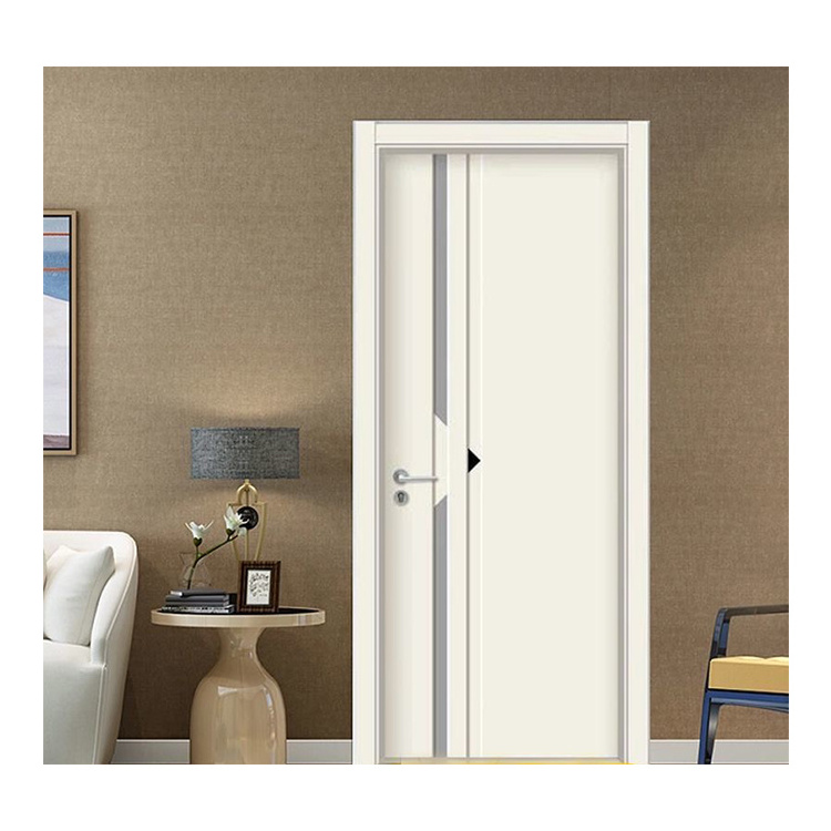 RTA Factory Direct Sales White Premium Solid Wood Reading Room Soundproof Doors Plastic Composite WPC Living Room Prehung Doors