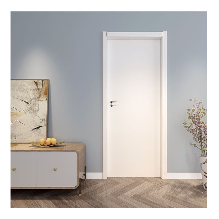 RTA Factory Ivory White Premium Morden Original Solid Wooden Bedroom Soundproof Prehung Doors Living Room Interior Shaker Doors