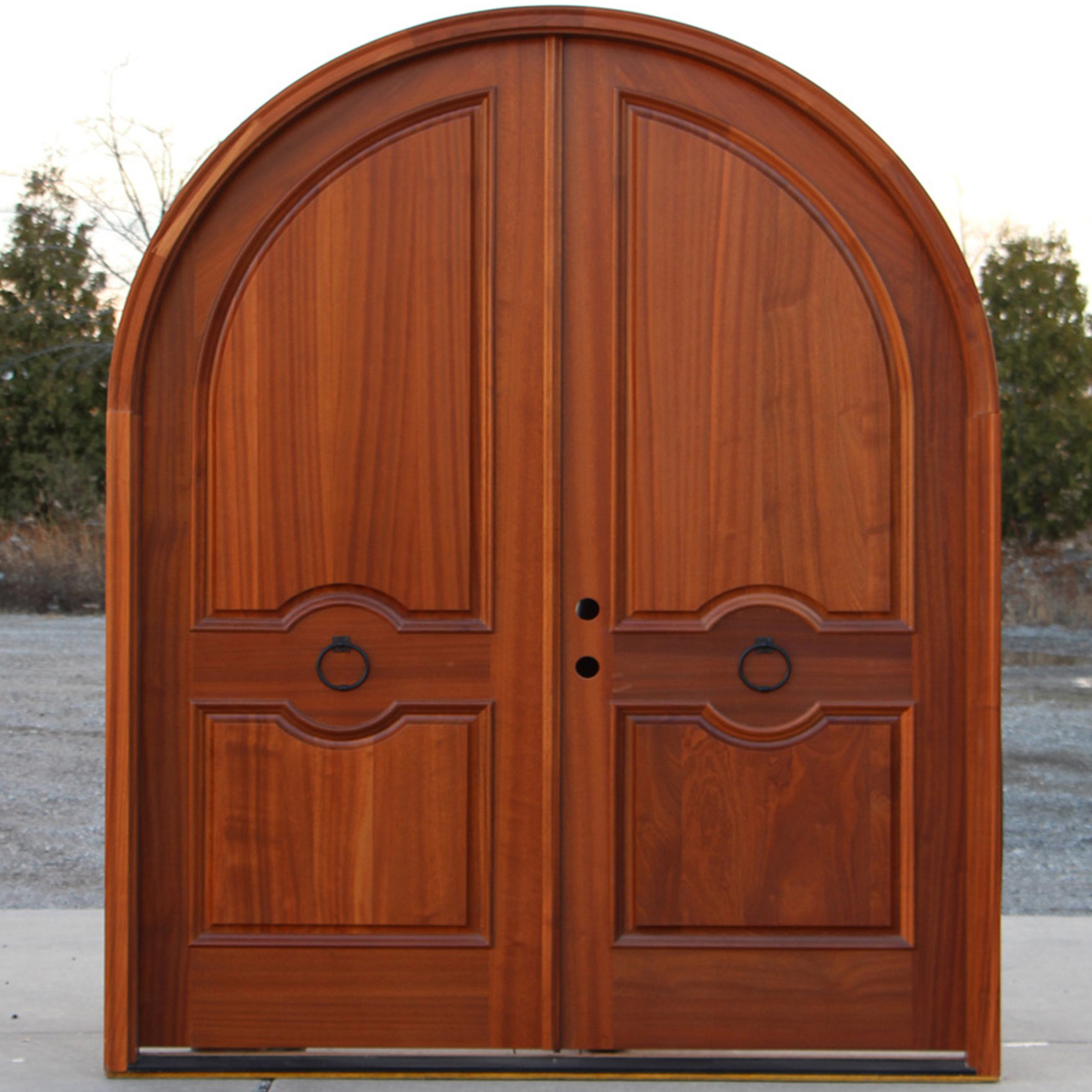 Factory Customized Hand Carved Solid Wood Entry Arch Doors Hotel Office Villa Homestay Block Board Particle Board Plywood Doors