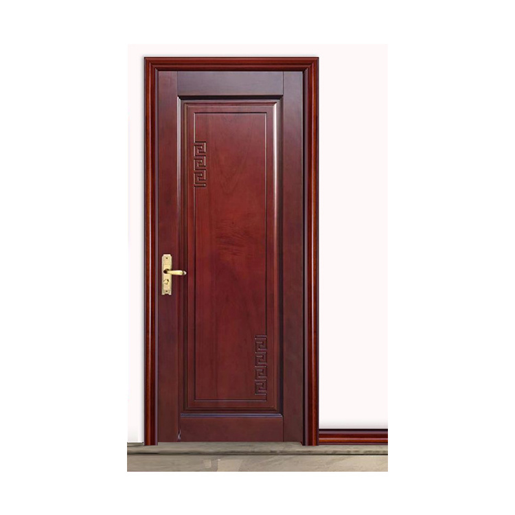 Factory Direct Sales Brown Solid Wooden Reading Room Bedroom Soundproof Shaker Doors Plastic Composite Living Room Prehung Doors