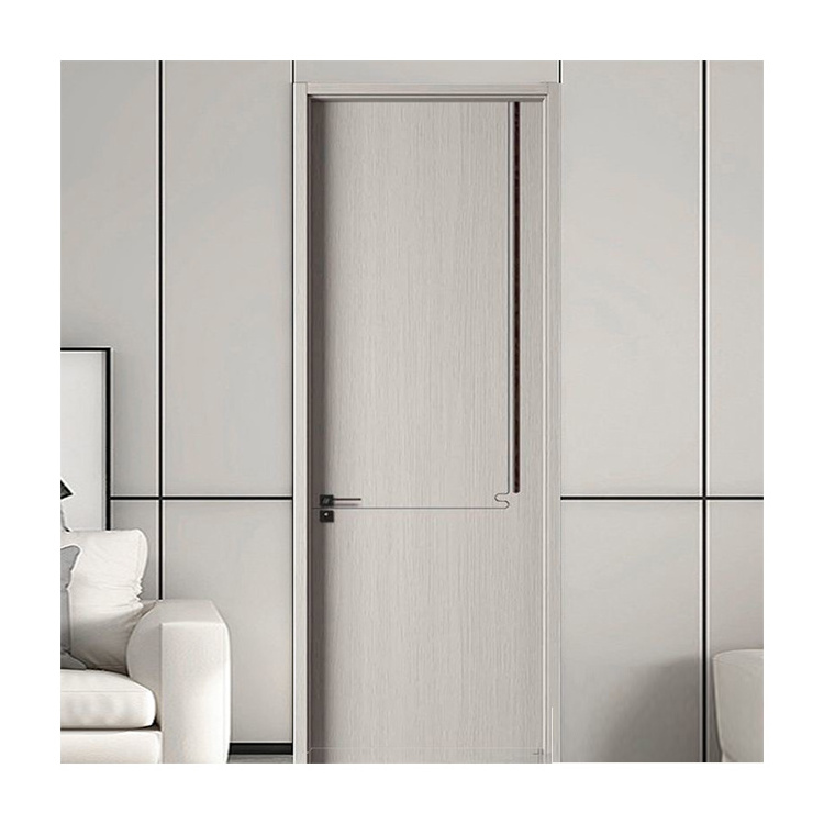 RTA Factory Grey Soundproof Doors Premium Solid Wooden Bedroom Shaker Doors Plywood Block Board Housing Bathroom Prehung  Doors