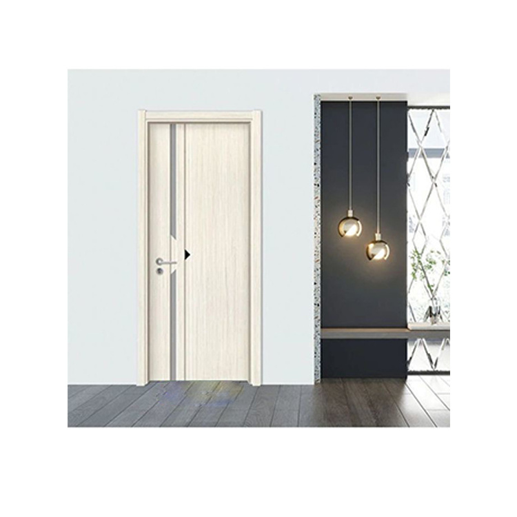 Factory White Engraved Solid Wooden Soundproof Prehung Doors Plastic Composite WPC Interior Doors MDF HDF Housing Bedroom Doors