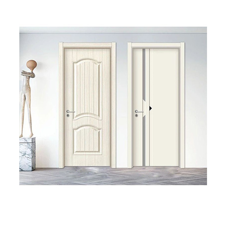 RTA Factory Direct Sales White Premium Solid Wood Reading Room Soundproof Doors Plastic Composite WPC Living Room Prehung Doors