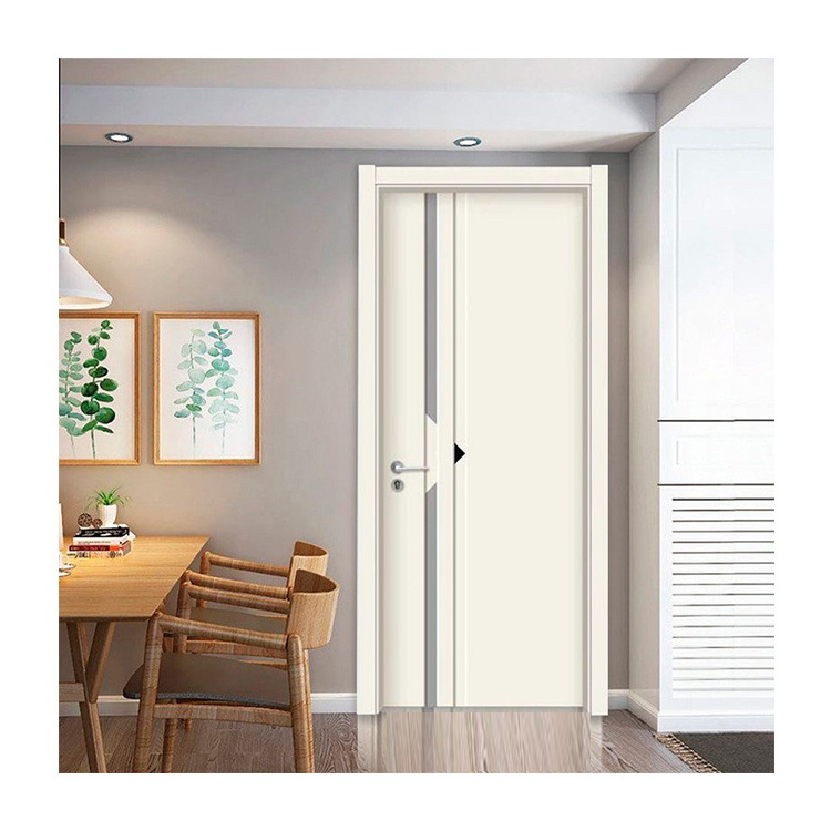 RTA Factory Grey Solid Wood Internal Prehung Doors Plastic Composite WPC Interior Soundproof Doors MDF HDF Housing Shaker Doors