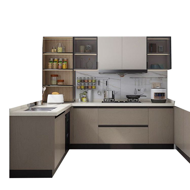 RTA Factory Kitchen Units Morden Housing Kitchen Furniture Solid Wooden MDF HDF Plywood Particle Board Modular Kitchen Cabinets