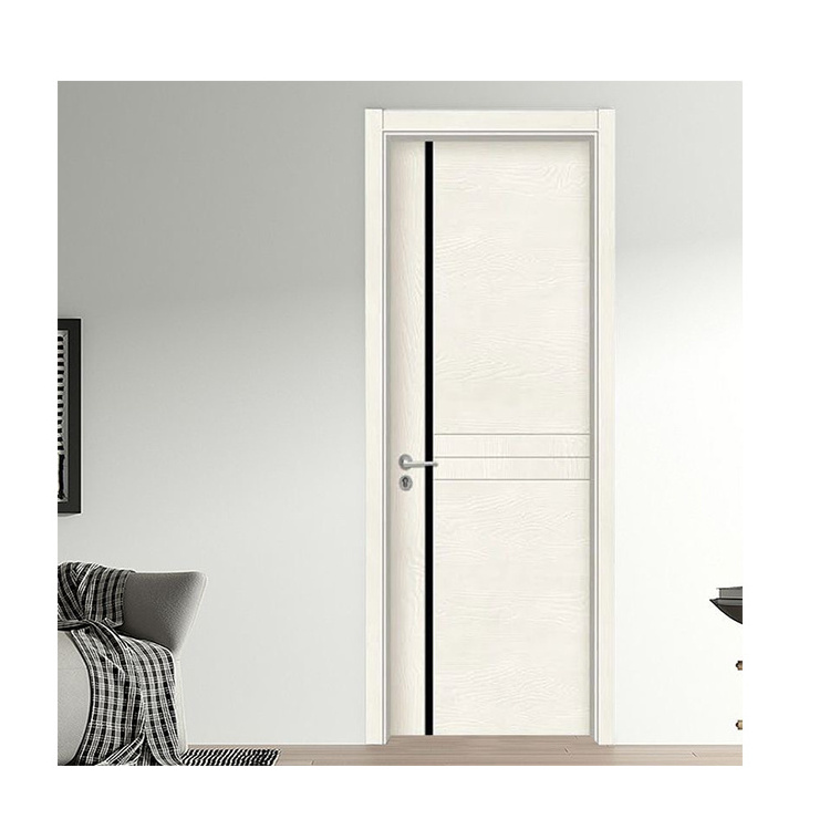 RTA Factory Grey Solid Wood Internal Prehung Doors Plastic Composite WPC Interior Soundproof Doors MDF HDF Housing Shaker Doors