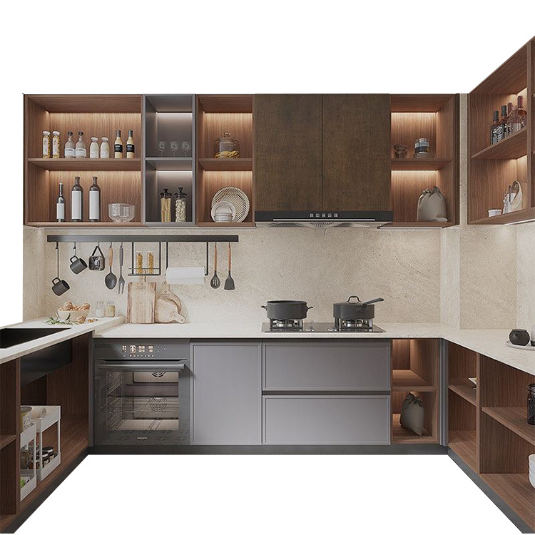 Factory Design Top End Europe Morden Kitchen Cabinets Solid Wood Kitchen Units Plywood Particle Board Modular Kitchen Furniture