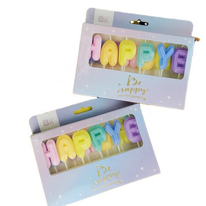 Hot selling colored letter birthday candles happy birthday candles