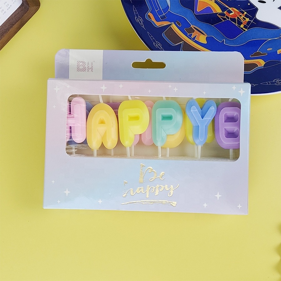 Hot selling colored letter birthday candles happy birthday candles