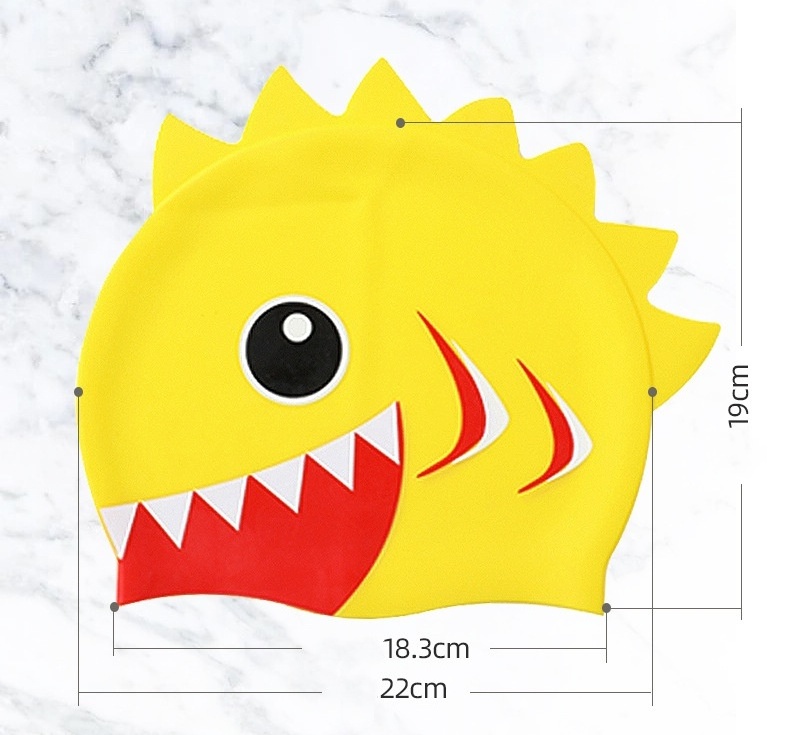 Cute High Elastic Silicone Swim Caps Dinosaur Shaped Waterproof lovely Swimming Caps For Child