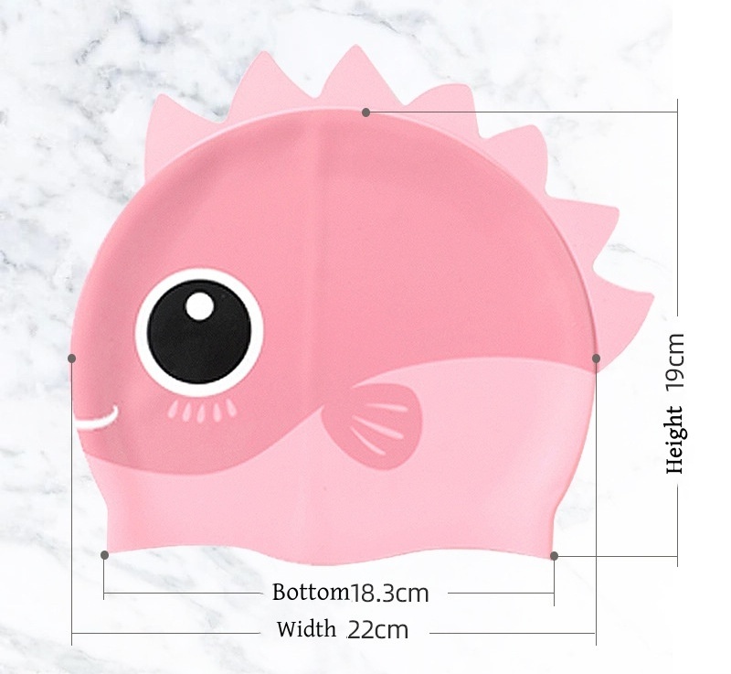 Cute High Elastic Silicone Swim Caps Dinosaur Shaped Waterproof lovely Swimming Caps For Child