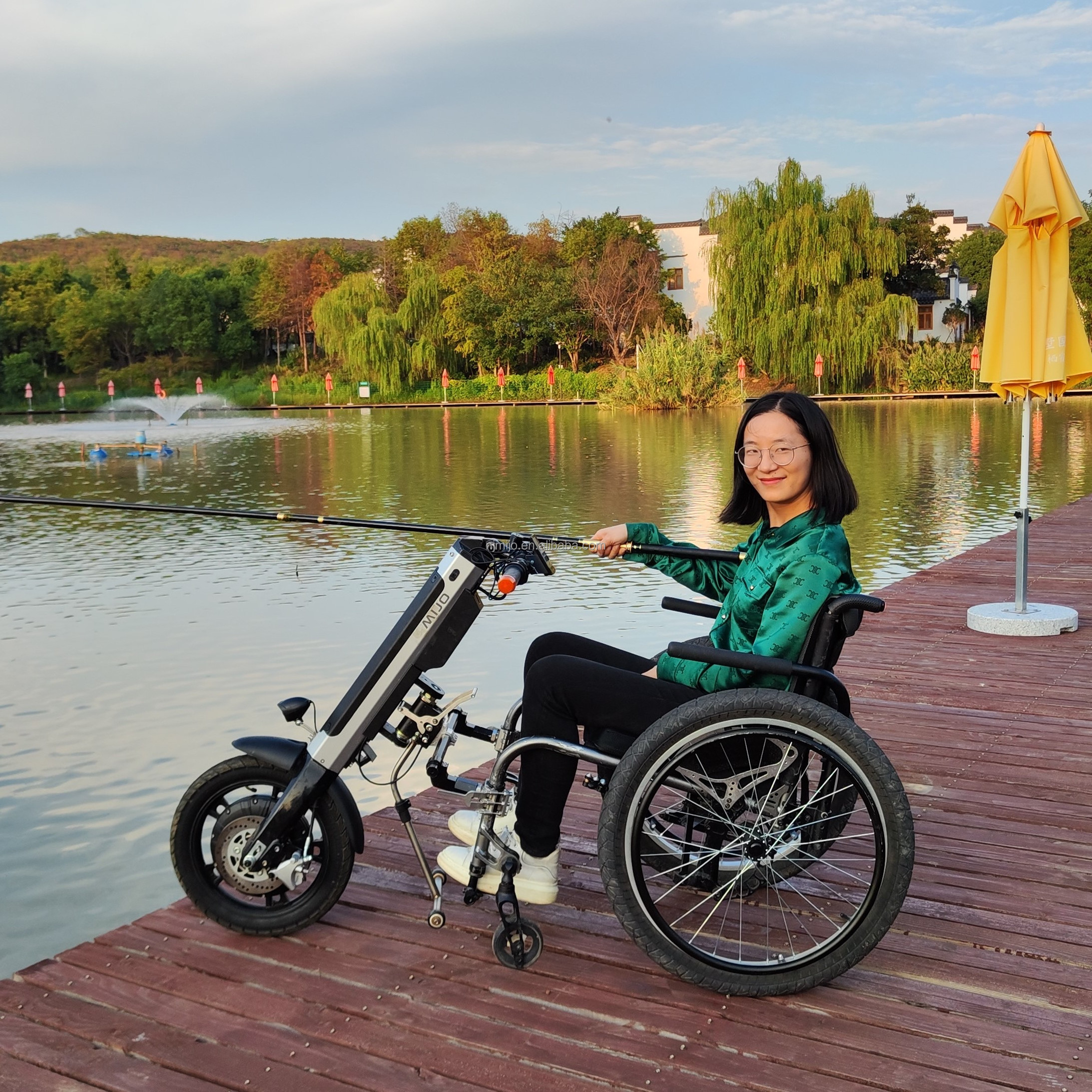 48V 500W Electric Wheelchair Attachment Handcycle Conversion E wheelchair handbike tractor for handicapped Range 60km