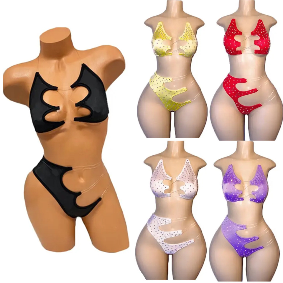 Maxsun Custom Dancewear Women's Sexy One Piece Halter Lingerie Set Exotic Bikini Underwear