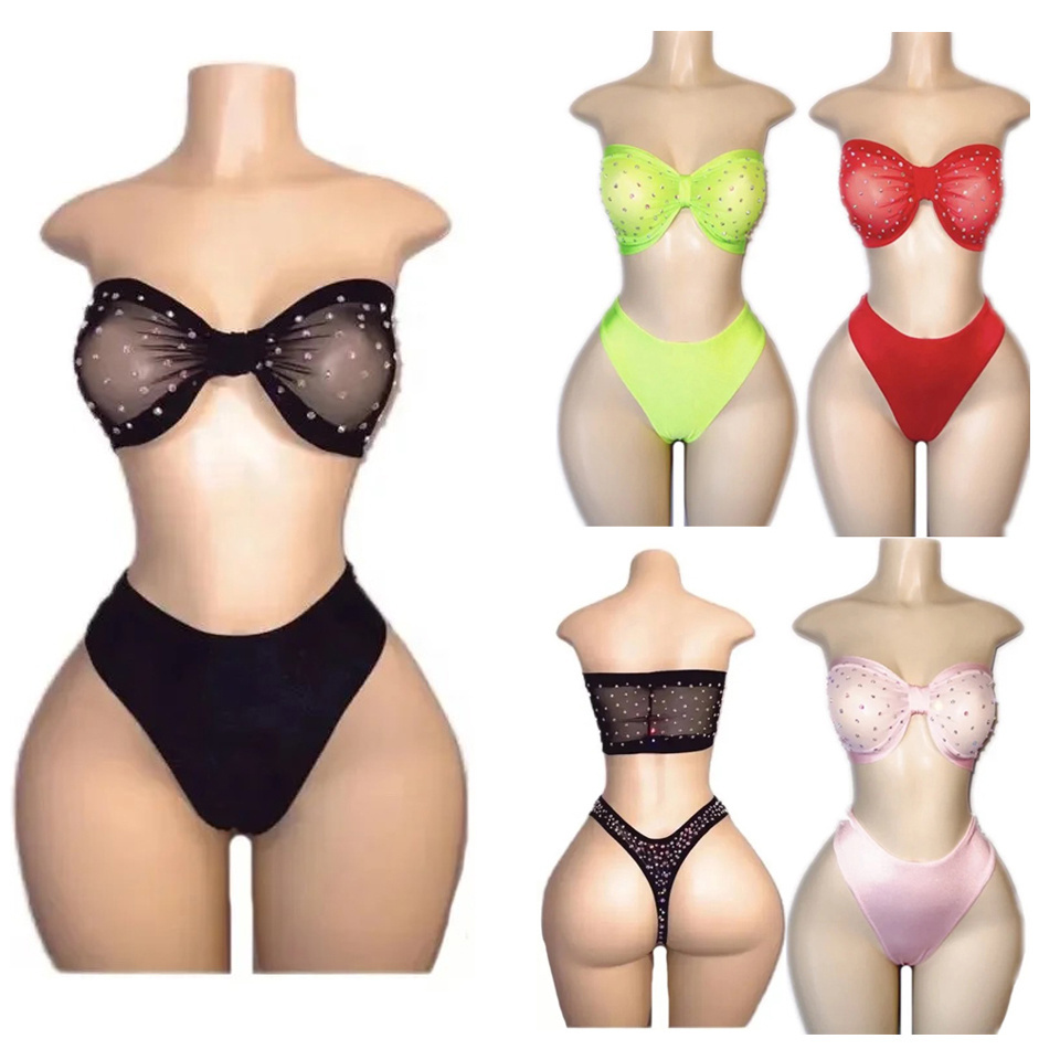 Maxsun Custom Dancewear Women's Sexy One Piece Halter Lingerie Set Exotic Bikini Underwear