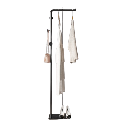 New modern design clothes rack with slate base simple and modern gold clothes rack with hat hook