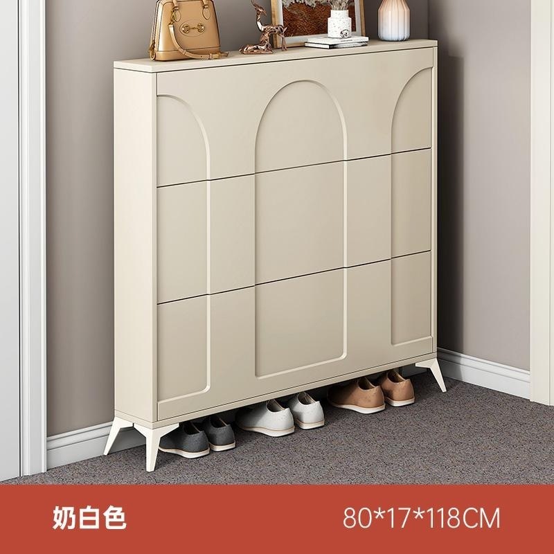 Home door shoe cabinet cream wind ultra-thin tipper shoe cabinet new explosive ultra-narrow shoe rack