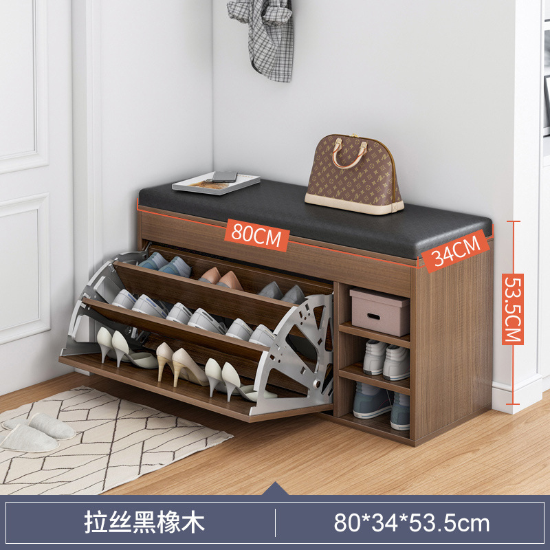 Nordic ultra-thin tipping shoe cabinet Home door large capacity shoe cabinet with cushion Simple and modern removable shoe cabin