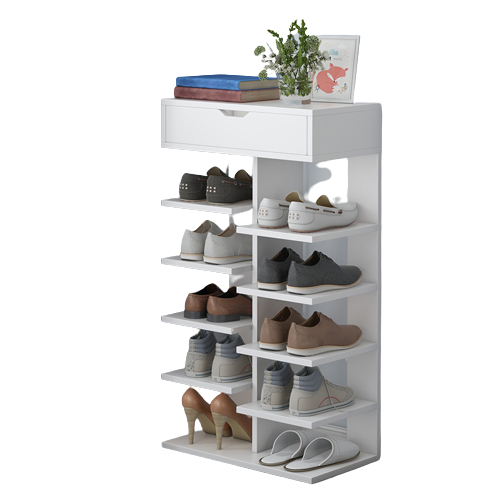 Entry level multi-level shoe rack with large capacity for convenient mobile shoe storage