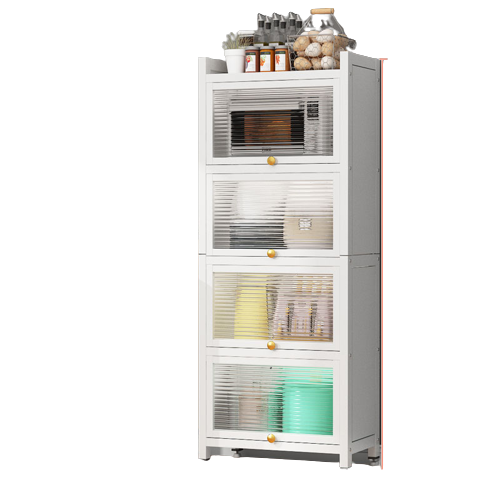 Kitchen sewn storage cabinet floor to floor multi-layer storage cabinet with door narrow pot storage rack