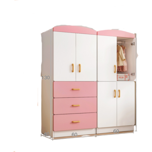 Home bedroom wardrobe simple modern storage cabinet with drawers Nordic style hanging wardrobe