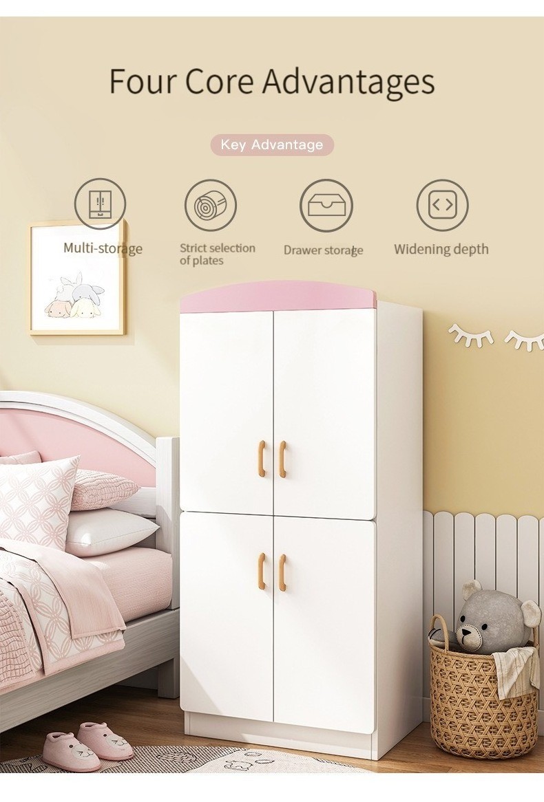 Home bedroom wardrobe simple modern storage cabinet with drawers Nordic style hanging wardrobe