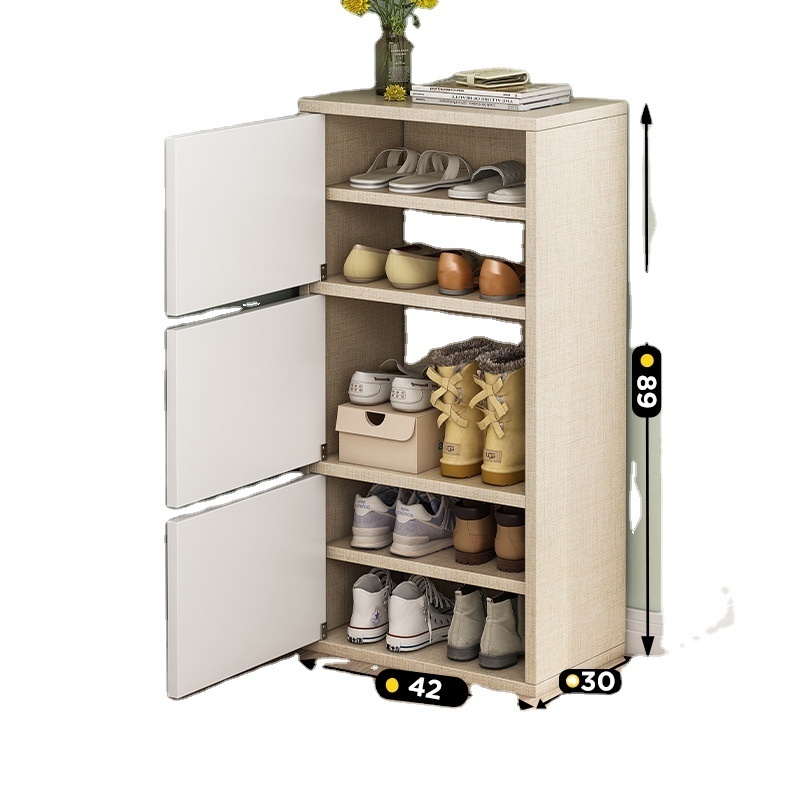 Shoe rack household economical shoe cabinet indoor multi-layer dustproof vertical small shoe cabinet