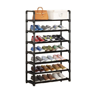 Factory wholesale metal stainless steel 3-column multi-layer Space Saving shoe rack