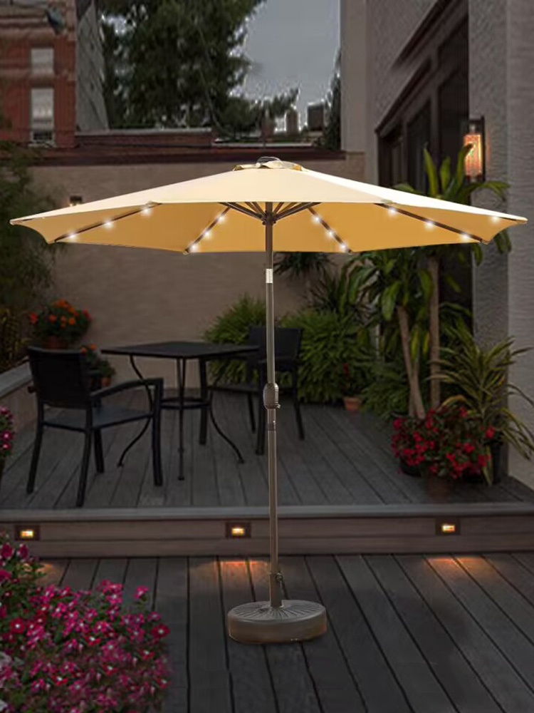 Outdoor sunshade patio open air balcony garden umbrella outdoor swing camping sun umbrella with light