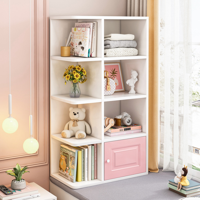 French kids baby room bedroom pink toy organizer toddler bookshelf bookcase with book shelf for children