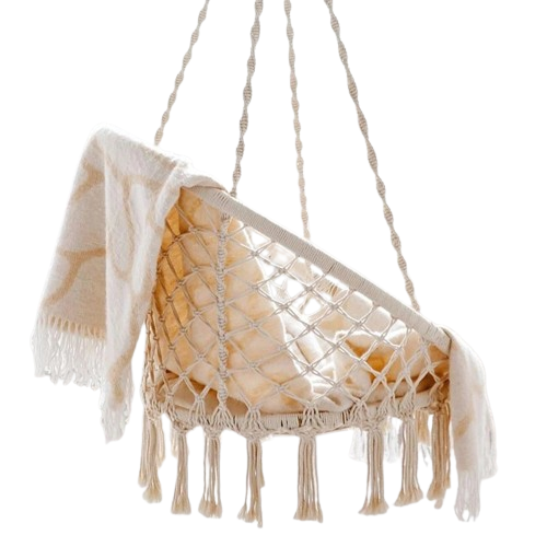 Popular Handwoven Cotton Hammock Macrame Swing Indoor Outdoor Patio Chair macrame swing colorful cotton swing