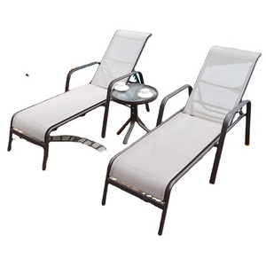 Sun Lounger With Adjustable Back Beach Outdoor Swimming Pool Folding Sun Lounger Chair