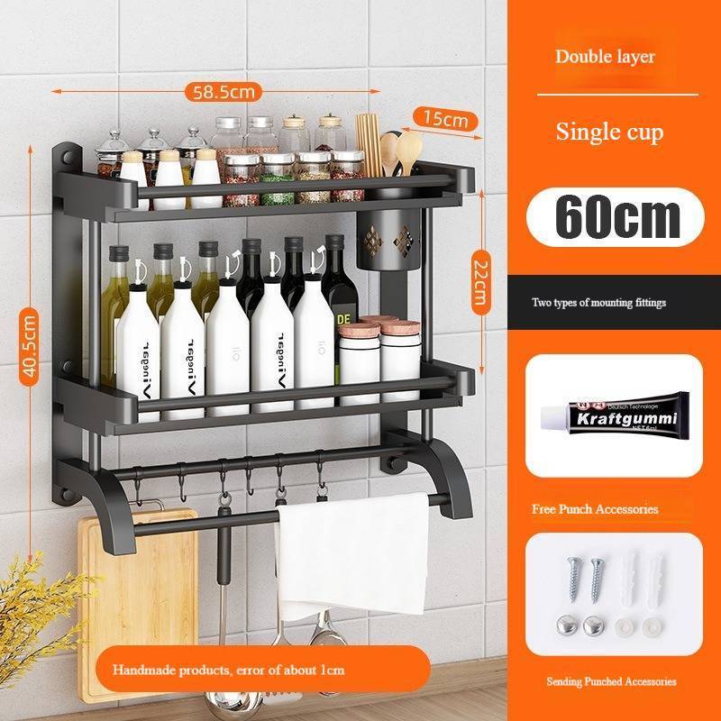 Kitchen wall mounted stainless steel storage rack kitchen knife and chopstick storage rack kitchen organizer spice rack storage