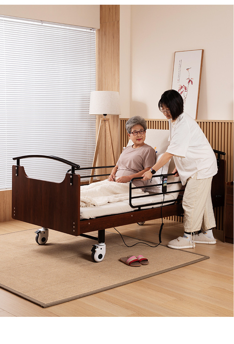 Factory adjustable hospital cheap multi functional clinic medical patient hospital rotating bed with sponge mattress