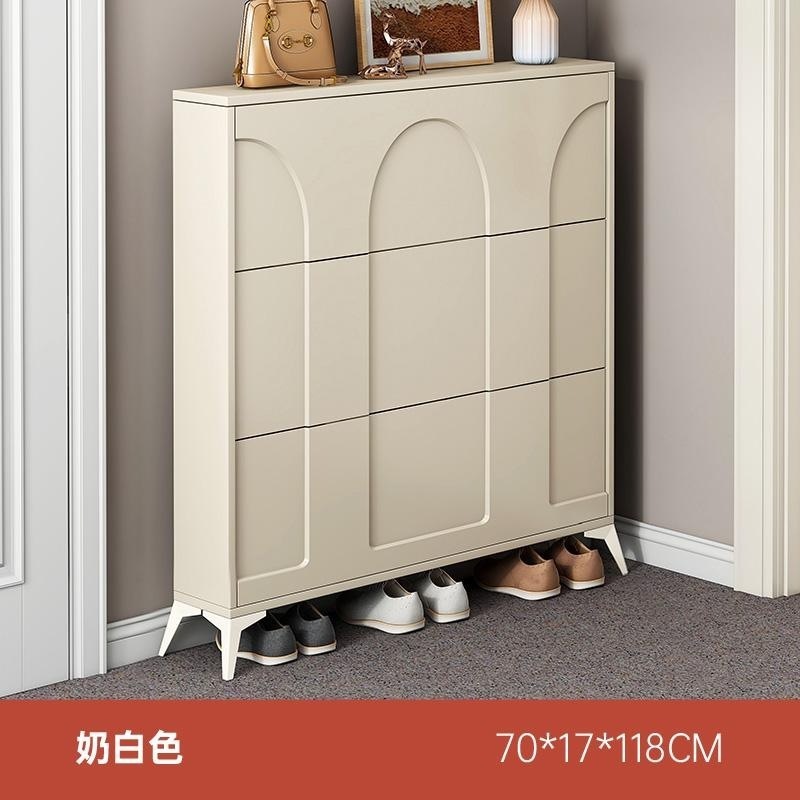 Home door shoe cabinet cream wind ultra-thin tipper shoe cabinet new explosive ultra-narrow shoe rack