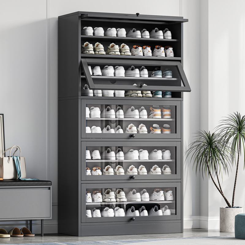 Simple modern shoe cabinet household entrance door outside door locker burst shoe rack