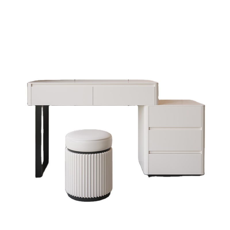 Cream style good quality MDF pine wood modern dresser makeup table white dresser for Bedroom