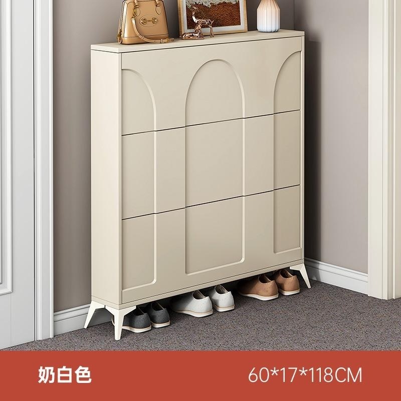 Home door shoe cabinet cream wind ultra-thin tipper shoe cabinet new explosive ultra-narrow shoe rack